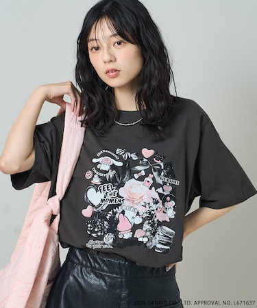 サンリオキャラクターズ コラージュプリントTシャツ
