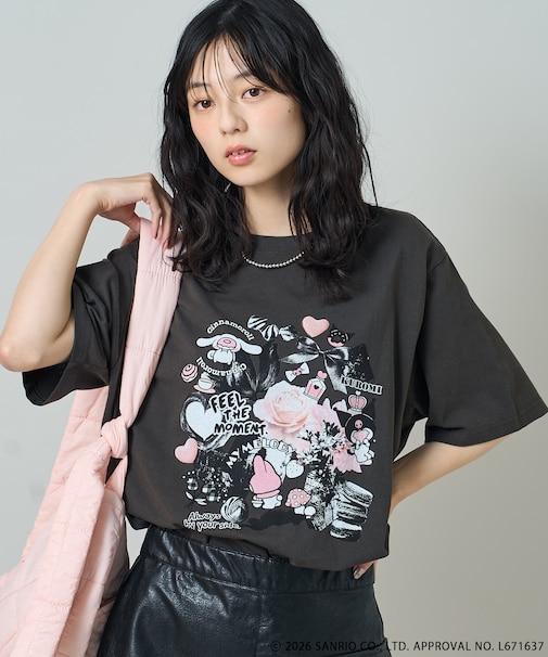 サンリオキャラクターズ コラージュプリントTシャツ