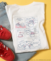 ”CINNAMOROLL” 目隠し コミック柄 プリントTシャツ
