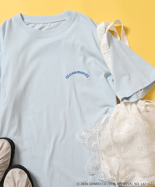 ”CINNAMOROLL” 目隠し コミック柄 プリントTシャツ