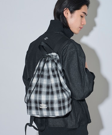 umbro × FREAK'S STORE 別注 ナップサック型 フランネル パッカブル ミニバッグ
