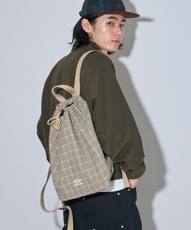 umbro × FREAK'S STORE 別注 ナップサック型 フランネル パッカブル ミニバッグ
