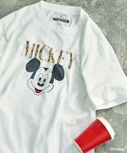 【MICKEY MOUSE】 Leopard logo Tシャツ/ミッキーマウス
