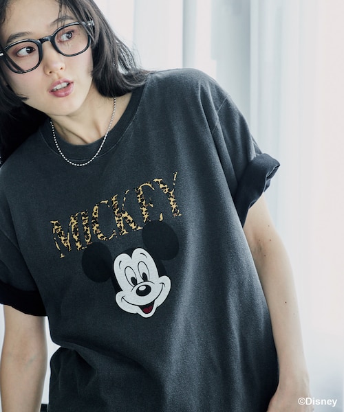 MICKEY MOUSE】 Leopard logo Tシャツ/ミッキーマウス｜フリークス