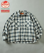 RED KAP × FREAK'S STORE 別注 クロップド フランネル ロングスリーブ ワークシャツ