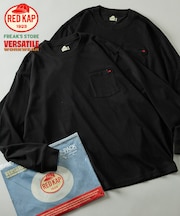 RED KAP × FREAK'S STORE 別注 2P ロングスリーブ ワンポイントロゴ クルーネック ポケットTシャツ [2枚セット]
