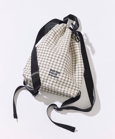 BetterDays studio × FREAK'S STORE ナップサック型 パッカブル チェック ミニバッグ