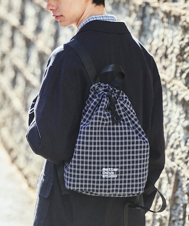 BetterDays studio × FREAK'S STORE ナップサック型 パッカブル チェック ミニバッグ
