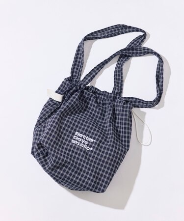 BetterDays studio × FREAK'S STORE ドローストリング チェック トートバッグ