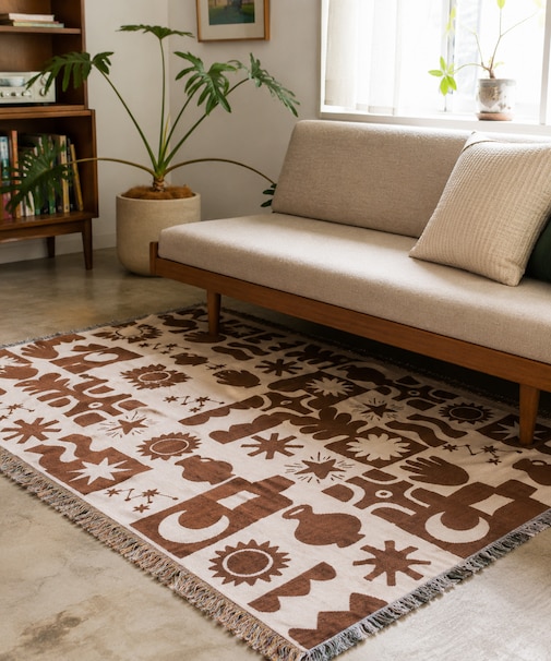 JACQUARD HOME THROWKET フォークロア・ジャカード織 マルチスローケット