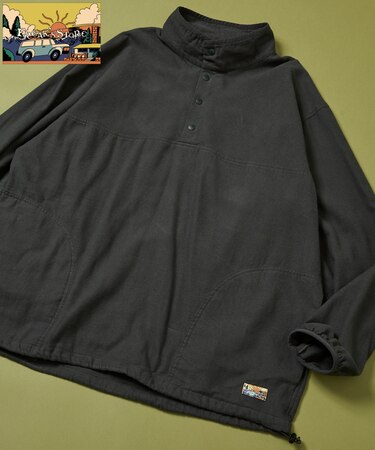 FREAK'S STORE for BEACH & FES フランネル ハーフスナップ スタンドカラー POシャツ