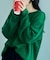 モヘア混 アルパカリブニットプルオーバー
