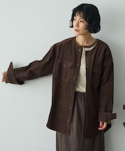 別注 コーデュロイ CPOノーカラーシャツ