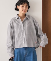 別注 バックリボン ストライプ ロングスリーブシャツ