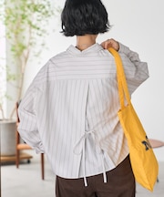別注 バックリボン ストライプ ロングスリーブシャツ
