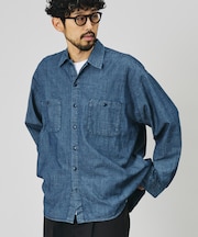 別注 リラックスフィット シャンブレー ワーク ロングスリーブシャツ