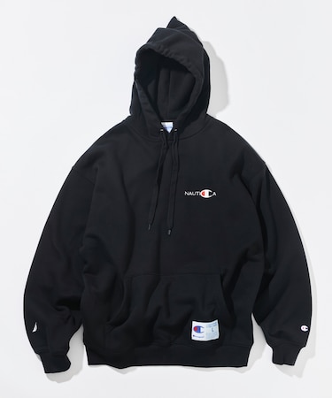 Champion × NAUTICA embroidered sweat hoodie