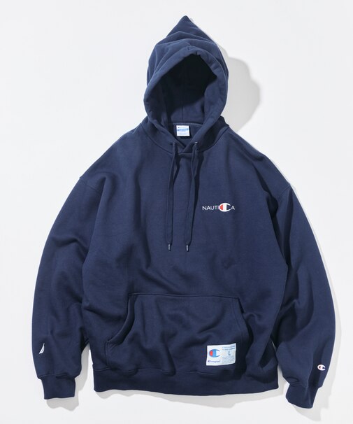 Champion × NAUTICA embroidered sweat hoodie