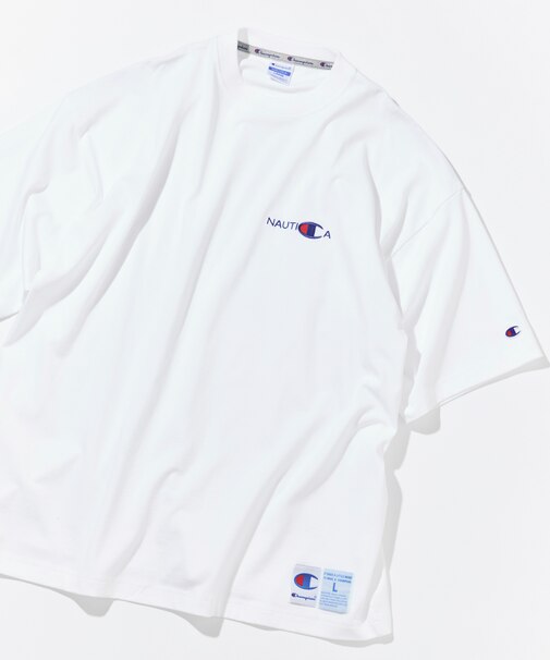 Champion × NAUTICA embroidered heavyweight T-shirt