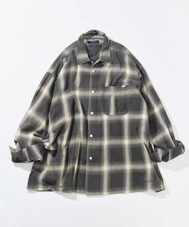 ブリーチ オンブレ L/S オープンカラーチェックシャツ
