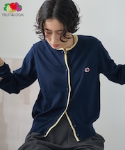 別注 配色クルーカーディガン
