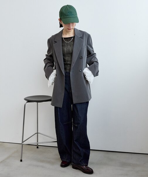 袖レース ダブルブレストジャケット
