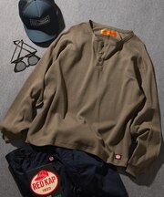 RED KAP × FREAK'S STORE 別注 ヘンリーネック ロングスリーブ サーマル Tシャツ