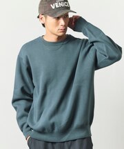 ウォッシャブル スウェットライク クルーネックニット/静電気ケア