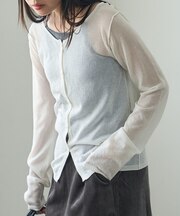 シアーニットカーディガン