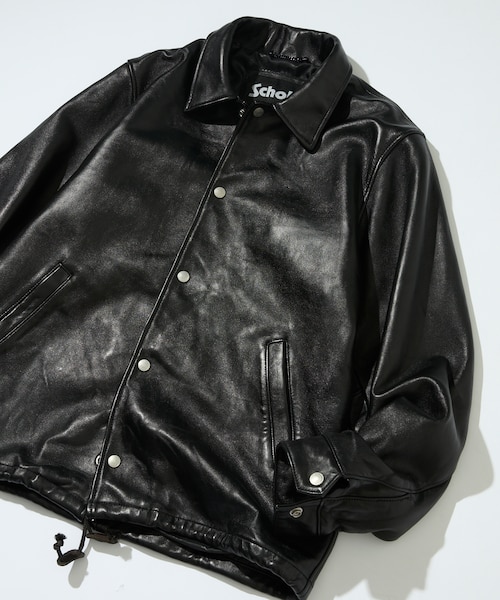 美品 Schott シープレザー コーチジャケット L フリークスストア別注 Schott × FREAK'S STORE 別注 シープレザー コーチジャケット