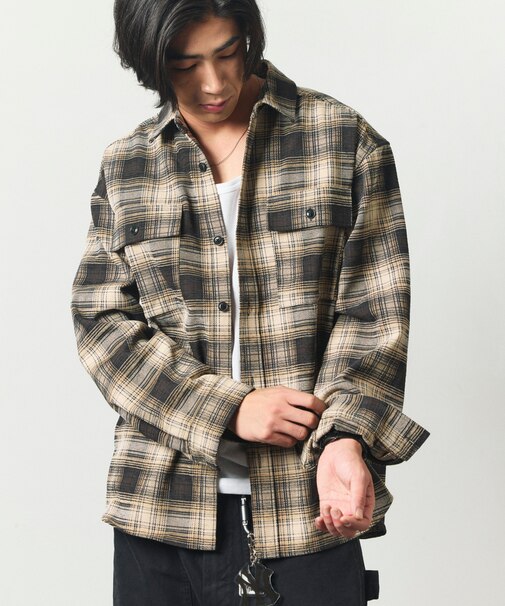 モールチェック シャツジャケット