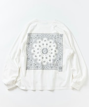 HAV-A-HANK×FREAK'S STORE 別注 バックプリント バンダナデザイン ピグメント クルーネックロングスリーブTシャツ