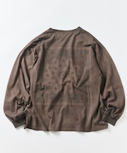 HAV-A-HANK×FREAK'S STORE 別注 バックプリント バンダナデザイン ピグメント クルーネックロングスリーブTシャツ