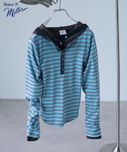 別注 Panel rib Henley Long Sleeve T-shirt