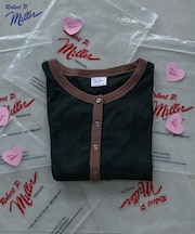 別注 Light Panel Rib ColorScheme Cardigan