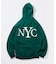 リラックスフィット NYCロゴ ジップアップ フーディー