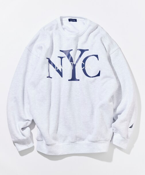 リラックスフィット NYCロゴ クルーネックスウェット
