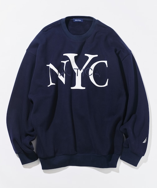 リラックスフィット NYCロゴ クルーネックスウェット