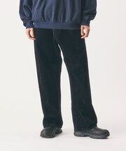 ストレートシルエット フロッキー ワイドデニムパンツ