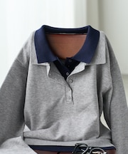 配色 レイヤードポロニット
