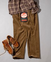 別注 SMU PT-38 SETUP 2TUCK CORDUROY WIDE PANTS