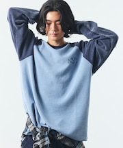 リラックスフィット NYCロゴ ピグメント ワッフル ラグランスリーブ L/S Tシャツ