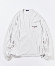 リラックスフィット フラッグロゴ ヘムコード ロングスリーブ ポケットTシャツ