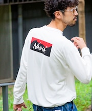 NANGA × FREAK'S STORE 別注 neo-PRO スピンドル バックプリント ロングスリーブTシャツ/日本製/遮熱/UVカット/吸水速乾
