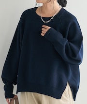 <マシーンウォッシャブル> スウェットライクニット プルオーバー