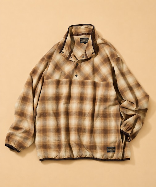 PENDLETON × FREAK'S STORE 別注 コットン シャギー ハーフスナップ プルオーバーシャツ
