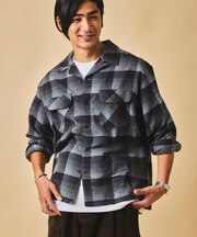 コットンシャギー チェックネルシャツ