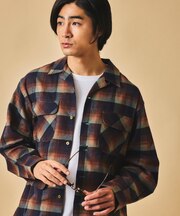 コットンシャギー チェックネルシャツ