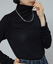 シルク カシミア入り タートルネックロンT
