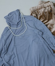 シルク カシミア入り タートルネックロンT